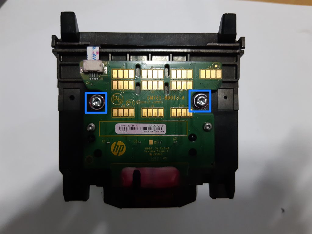 HP 복합기 프린터 헤드내 챔버 chamber에 잉크를 밀어 넣어주는-burst하는 공기주입구의 비닐 수리-3